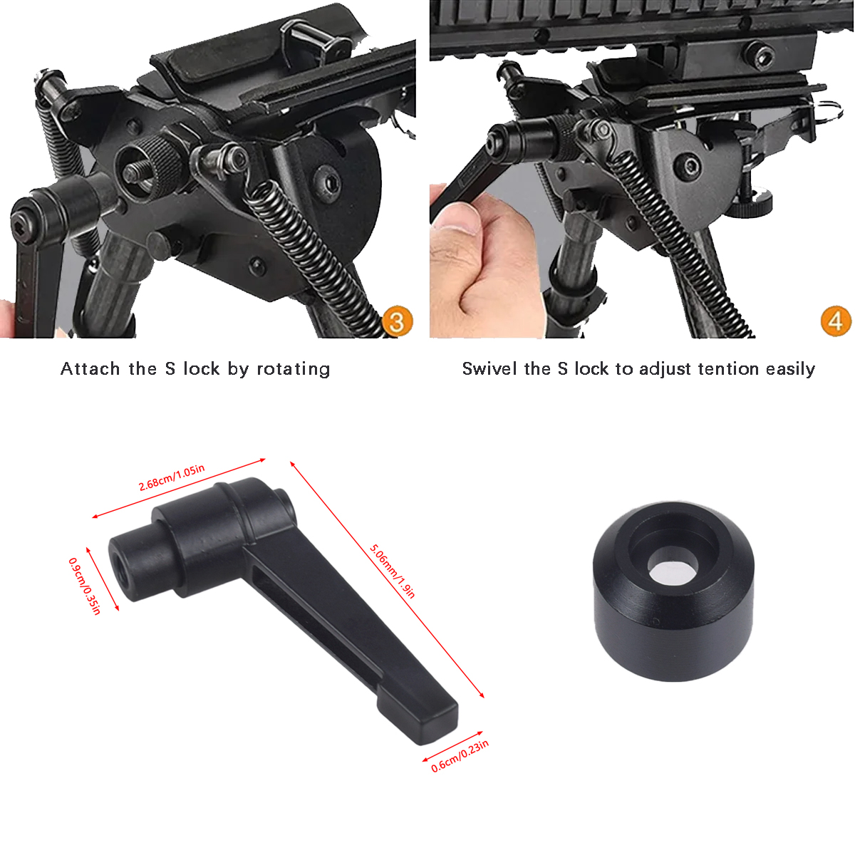 Bipod Rifle Mount - Taktyczna szybka regulacja obrotowa Harris dwójnóg